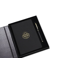 Coffret cadeau d'entreprise avec logo personnalisé de haute qualité au format A5 cahier de notes professionnel avec stylo et fil à coudre en PU avec reliure parfaite