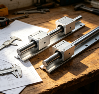 Rail de guidage linéaire REALMAX D-25 SBR12 avec support en aluminium et blocs de glissement SBR UU LUU, longueur de 150 à 850 mm, pour pièces détachées CNC