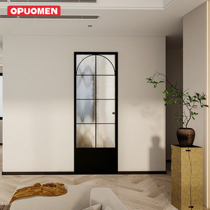 Moderne <span class=keywords><strong>Porte</strong></span> a Battente in Alluminio e Vetro Stile Francese per Appartamenti, Hotel, Ville, Bagni e Toilette con Telaio Singolo in Alluminio - Product Image 1