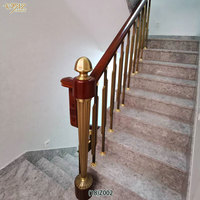 Balustrades en laiton Carola de style minimaliste moderne, montées au sol, finition noir/or A/laiton antique, hauteur 950 mm