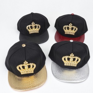 <b>Snapback</b> <b>Cap</b> Crown Embroidery PU Leather Flat Brim Hat Fashion Street Dance Hat Adult Men Breathable Foil Print 2023 - Product Image 1