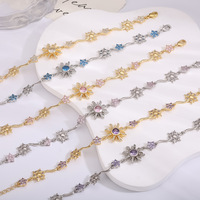 Bracelet à breloques en cristal SongYi Sunburst, plaqué or 18 carats, argent, zircone, bijoux soleil, esthétique romantique ciel étoilé