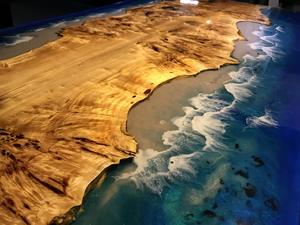 เฟอร์นิเจอร์ใหม่ โต๊ะเรซิ่นอีพ็อกซี่ใส โต๊ะบาร์เรซิ่นอีพ็อกซี่ ท็อปโต๊ะเรซิ่นอีพ็อกซี่สไตล์โมเดิร์น สำหรับห้องครัว ห้องรับประทานอาหาร - Product Image 4