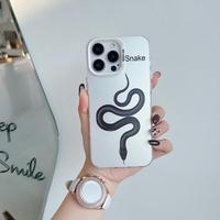 Funda de Teléfono con Diseño de Ojo de Serpiente Largo Negro IMD OEM de Fábrica para iPhone 11, 16 Pro, 12, 13, 14, 15 Pro, Funda Estética para iPhone 17 Pro Max