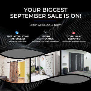 Vila Apartemen kustomisasi jumlah besar eksterior Prancis lengkungan pintu masuk pintu Prancis ganda pintu masuk kayu pintu depan - Product Image 6