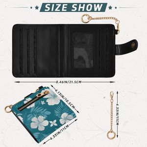 Wholesale Custom Double-sided Hawaiian Style PU <b>Leather</b> <b>Wallet</b> Fashion Hibiscus Printed <b>Passport</b> Holder with Card Storage - Product Image 2