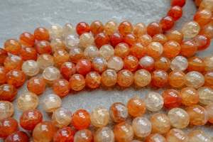 Natural Fire Crackle Agate <b>Beads</b> - Dragon Veins Orange Agate, 6mm, 8mm, 10mm - Product Image 4