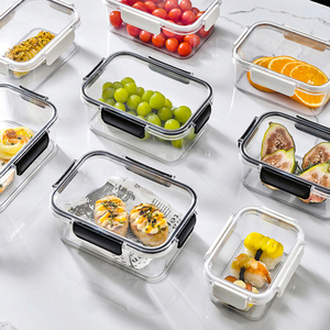 Fiambrera a prueba de fugas Productos secos Ingredientes frescos Escuela o trabajo Microondas Contenedores de plástico para almacenamiento de alimentos con tapa de bloqueo transparente - Product Image 3