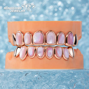 Bijoux fins personnalisables Style Hip-Hop Dents de coquillage blanc <span class=keywords><strong>Grillz</strong></span> Argent 925 Or 10K 14K 18K Design personnalisé Fino <span class=keywords><strong>Grillz</strong></span> - Product Image 4
