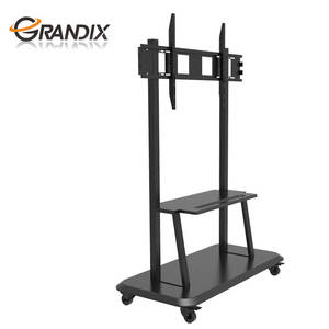 Supporto <span class=keywords><strong>TV</strong></span> LED <span class=keywords><strong>Mobile</strong></span> <span class=keywords><strong>Moderno</strong></span> in Metallo con Nuovo Design, Regolabile e con Ruote per Schermi da 50-110 Pollici - Product Image 3