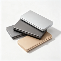 Porte-cartes de visite léger en aluminium, étui métallique personnalisé pour cartes de visite avec logo, fabriqué selon votre dessin