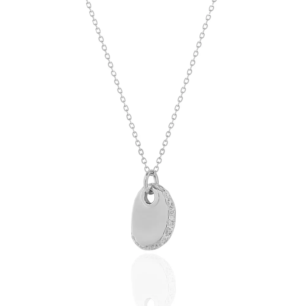 Collana personalizzata in argento puro argento recuperato semplicemente collana in argento Sterling S925 lucidato con pera fluida