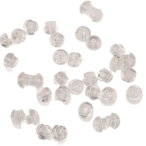 Bouchons d'oreilles en forme de champignon, en résine plastique transparente, 4.4x5mm, pour la fabrication de boucles d'oreilles, accessoires de bijoux DIY - Product Image 5