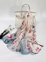 ANDANTINO Écharpes longues florales 100% soie pour femmes