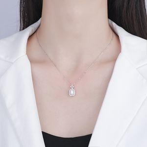 Collier pendentif en argent S925 de l'usine de bijoux MUSHAN, diamant Moissanite 1 carat, pendentif élégant et léger, chaîne de clavicule de luxe - Product Image 6