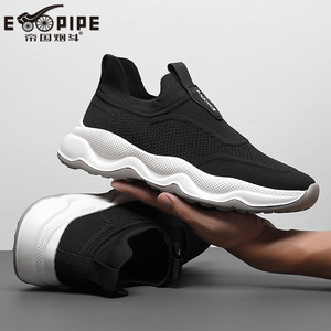 Chaussures décontractées pour hommes Empire, en maille, à enfiler, à semelle épaisse, bout rond, respirantes, doublure en peluche, semelle extérieure en caoutchouc, toutes saisons, baskets tendance - Product Image 1