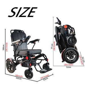 Fauteuil roulant électrique pliable et portable pour personnes âgées et handicapées, fauteuil roulant électrique ultra-sûr et robuste avec double moteur - Product Image 2