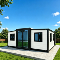 Conteneur en acier extensible de 20 pieds et 40 pieds, étanche/isolé/insonorisé/résistant aux ouragans, design moderne, bureau/villa