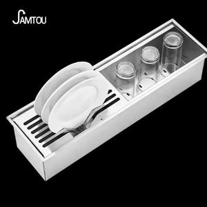 不锈钢豪华厨房水槽碗架 & 刀架带排水板餐厅厨房水槽 - Product Image 2