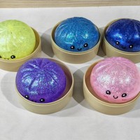 Juguete de Látex y Silicona con Forma de Panecillo al Vapor, Naranja y Plátano, para Amasar y Descomprimir, de Rebote Lento, para Todas las Edades
