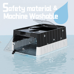 घरेलू उपयोग के लिए ओएम की आपूर्ति के लिए आसान आयताकार संलग्न विस्तृत स्पष्ट खिड़की प्लास्टिक बिल्ली कूड़े बॉक्स - Product Image 3