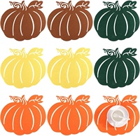 Napperon de table personnalisé en feutre antidérapant motif citrouille 26x29cm pour la décoration de table de dîner de Thanksgiving