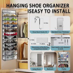 Wholesale Large Multifunctional Breathable <b>Storage</b> Mesh Door <b>Shoe</b> Organizer Eco-friendly Polyester Home Assembly Reusable Closet - Product Image 4