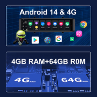 12 pouces Android 14 4G + 64G voiture rétroviseur flux multimédia double objectif 1080P caméra ADAS DVR Dash Cam 4G Wifi GPS navigateur Dashcam