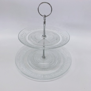 Assiette à gâteau en verre transparent en relief assiette à gâteau en verre - Product Image 2