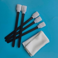 Kit de nettoyage d'imprimante portable avec lingettes en polyester et écouvillons rectangulaires à pointe en mousse noire pour l'élimination de l'encre