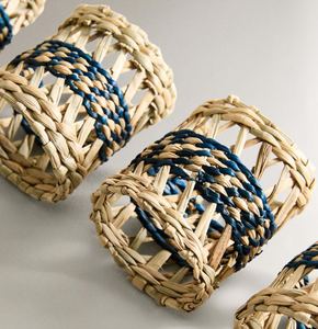 Meilleures ventes Anneaux de serviette en jacinthe d'eau Charmant rustique Écologique Décoration de table en osier pour mariage Vacances ou dîner quotidien - Product Image 3