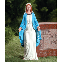 Statue de la Vierge Marie en résine chrétienne artisanale OEM, statue de jardin personnalisée peinte à la main, à vendre