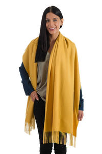 Mongolia Interior 100% chal de lana de cordero Real chal de lana de Color Beige sólido invierno grande grueso cálido estolas de lana para mujer - Product Image 6