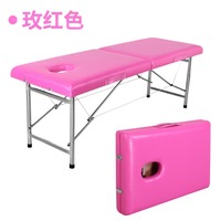 Vente d'usine Lit de massage pliable portable en bois bleu marine léger avec mousse de 5 cm pour salon de beauté et spa, garantie 1 an