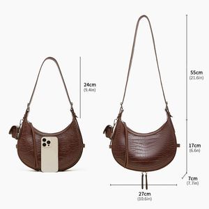 Asuwish Sacs à main pour femmes en cuir véritable, sacs à bandoulière, sacs messager, sac demi-lune de luxe discret pour femmes, de créateur - Product Image 2