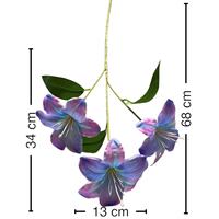 Fleurs artificielles en soie faites à la main en usine, 3 têtes de lys d'été |   Arrangement floral moderne au toucher réel pour mariage, décoration intérieure et photographie