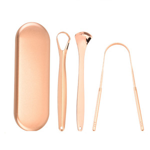 Chăm sóc răng miệng xách tay KHÁCH SẠN sinh thái thân thiện miệng tự nhiên tươi hơn nha khoa thép không gỉ đồng du lịch đặt lưỡi <span class=keywords><strong>scraper</strong></span> Kit - Product Image 4