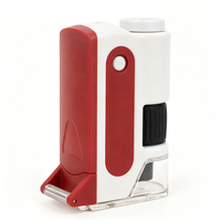 Portable 60-120X LED UV Lighted Mini Educational Small New Design Pocket Microscope for Kids Travel Observation STEM Toy