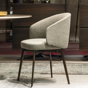 Silla de Comedor Giratoria Moderna Minimalista Italiana con Respaldo de Tela y Estructura Metálica, Personalizable para el Hogar o el Estudio - Product Image 3