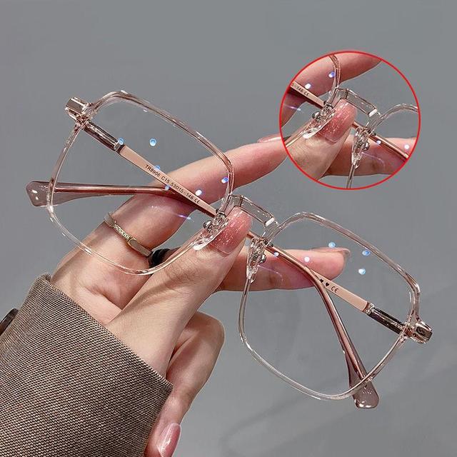 Wholesale New Hot Sale Women's Super Light Big Square Frame Glasses Transparent Glasses Frame