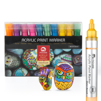 Marqueurs de peinture acrylique fluorescente P-920, marqueurs acryliques à base d'eau, non toxiques, ensemble de peinture acrylique pour le dessin scolaire