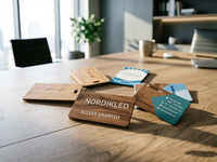 Carte RFID 1K Fudan 13,56 MHz en bois, carte de visite NFC pour le partage d'informations de contact sociales, promotion de cadeaux