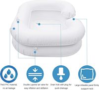 Bassin à shampooing gonflable en plastique portable et pliable pour personnes âgées, handicapées, femmes enceintes, blessées, lavage des cheveux à domicile
