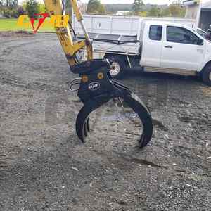 Penjualan Panas Q345B Excavator <span class=keywords><strong>Grab</strong></span> Single Cylinder Fixed Adapter Wood Grapple - Product Image 5