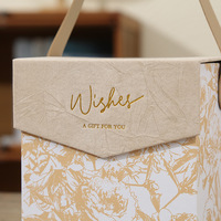 Boîte cadeau carrée en velours vintage Moshanghua Evergreenwrap, vide, pour mariage, événementiel, écologique, avec poignée