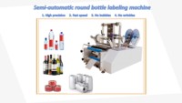 Vente directe d'usine Petite étiqueteuse semi-automatique manuelle pour bouteilles rondes