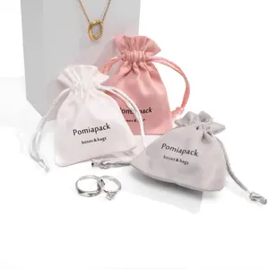 Creative packaging necklace jewelry package pouch drawstring bag jewelry pouch with logo