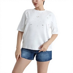 Camiseta de Manga Corta con Estampado Digital para Mujer, Corte Regular, Transpirable, Tejido de Punto, 100% Algodón, Cuello Alto, Anti-UV, Secado Rápido, Verano, con Logotipo - Product Image 1