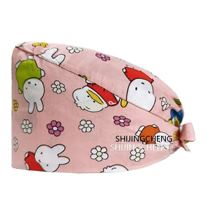 Scrub Caps Women, Adjustable Nurse Caps Elastic <b>Tie</b> <b>Back</b> Working Cap Scrub Cap Men with Buttons Nurse Hats Sweatband - Product Image 3