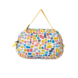 Wholesale Portable Folding Tote <b>Bag</b> <b>Long</b> Handle Oxford Polyester with Dot Pattern for Shopping and Grocery Use - Product Image 1
